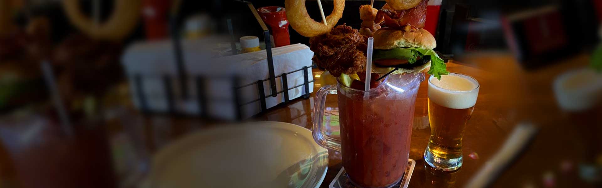 A loaded Bloody Mary at Mo's Pub