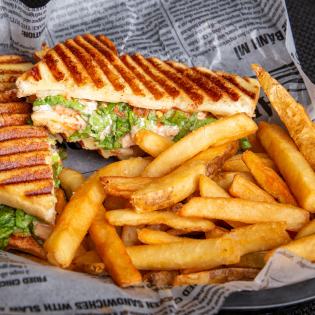 Grilled panini at Mo's Pub.